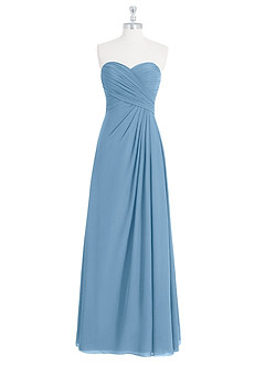 Azazie Arabella Allure Robes de demoiselle d'honneur Robe Trapèze Convertible en Mousseline de soie Encolure en Forme de Cœur Acier Bleuté image10