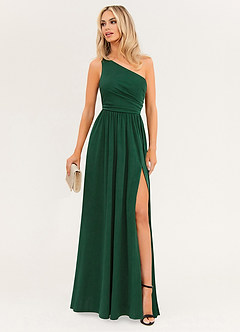 On The Guest List Dark Emerald One-Shoulder Maxi Dress image4