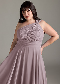 Azazie Charlize Bridesmaid Dresses Dusk A-Line One Shoulder Chiffon Dress image12