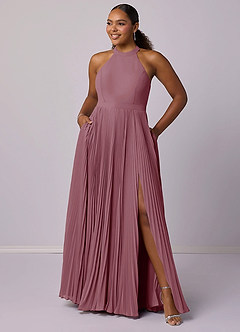 Barbie ♥ Azazie Bridesmaid Dresses Vintage Mauve A-Line Pleated Chiffon Dress image11