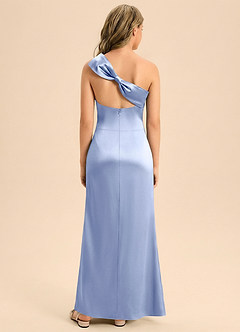 Azazie Eulalie Junior Jurk van Stretch Satijn met Zeemeermin Boog Ijs image1