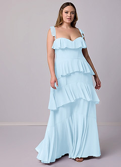 Barbie ♥ Azazie Bridesmaid Dresses Sky Blue A-Line Sweetheart Neckline Chiffon Dress image9