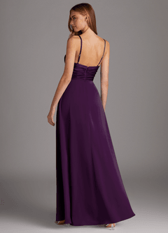 Azazie Jenna Robes de demoiselle d'honneur Robe Trapèze en Satin extensible Plissée Grain De Raisin image4