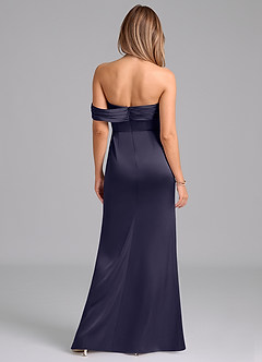 Azazie Lisbeth Bridesmaid Dresses Stormy Mermaid Off the Shoulder Stretch Satin Convertible Dress image7