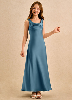 Azazie Raspberry Girls Formal Flower Girl Klänningar Klä A-Line i Stretch Satin Plisserad image4