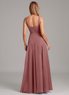 Azazie Shaude Bridesmaid Dresses Desert Rose A-Line Pleated Chiffon Dress image2