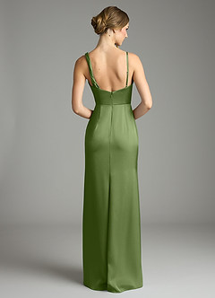 Azazie Samara Suknie dla druhen Syrena Pofałdowany Satyna elastyczna Do ziemi Sukienka image2