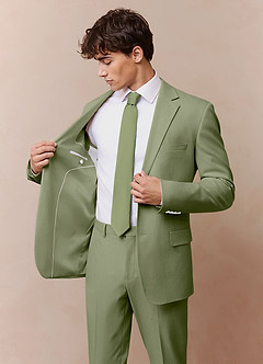 front James Pistachio Structured Stretch Suit Jacket