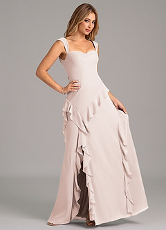 Azazie Sloane Bridesmaid Dresses Rose Petal A-Line Sweetheart Neckline Chiffon Dress image3