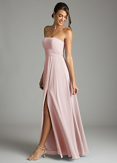 Azazie Tamira Suknie dla druhen Linia A Pofałdowany Szyfon Do ziemi Sukienka image3