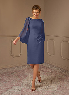 Azazie Carmela Mother of the Bride Dresses Stormy Sheath Lace Chiffon Dress image1