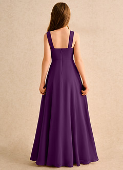 Azazie Makani Girls Formal Flower Girl Dresses Grape A-Line Sweetheart Neckline Chiffon Dress image2