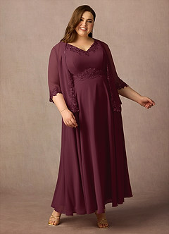 Azazie Devana Mother of the Bride Dresses Cabernet A-Line Sequins Chiffon Dress image3