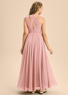 Azazie Charlize Junior Rosette A-Line Pleated Chiffon Dress image2