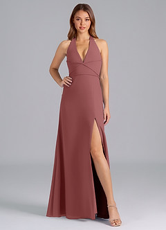 Azazie Odie Bridesmaid Dresses Amethyst A-Line Chiffon Dress image5
