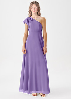 Azazie Arabella Junior Tahiti A-Line Ruched Chiffon Dress image3