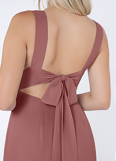 Azazie Christiana Bridesmaid Dresses Desert Rose A-Line V-Neck Pleated Chiffon Dress image6