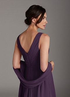Azazie Kris Mother of the Bride Dresses Plum A-Line Sequins Chiffon Dress image5