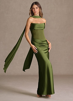 Maxi jurk Leonore Olijf image4