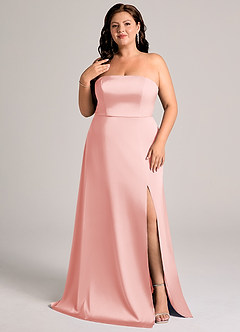 Azazie Wren At-home Try On Dresses Black A-Line Strapless Stretch Satin Convertible Dress image8
