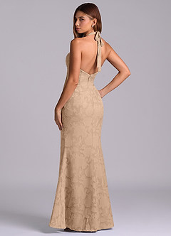 Azazie Valerie 신부 들러리 드레스 인어 주름진 플로럴 번아웃 바닥 길이 드레스 image6