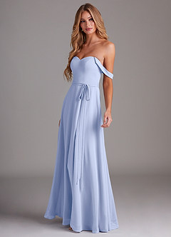Azazie Aaron Bridesmaid Dresses Ice A-Line Off the Shoulder Chiffon Convertible Dress image5