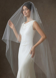 front Lace Appliqué Seraphina Chapel Veil