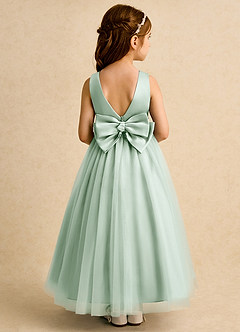 Azazie Lior Flower Girl Dresses Agave Ball-Gown Pleated Tulle Dress image5