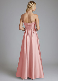 Azazie Lucienne Bridesmaid Dresses Powder Pink A-Line Strapless Stretch Satin Convertible Dress image2