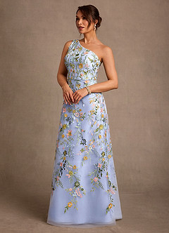 Azazie Bertie Mother of the Bride Dresses Ice A-Line Lace Dress image3