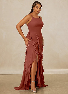 Christian Siriano Bridal for Azazie 1006 Bridesmaid Dresses Auburn Mermaid Ruched Chiffon Dress image12