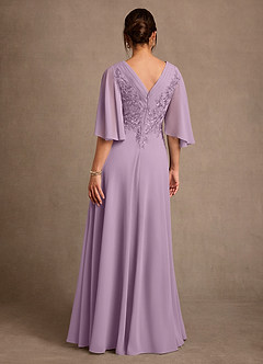 Azazie Tilda Abiti per la Madre della Sposa Abito A-Line in Chiffon Pizzo Glicine image2