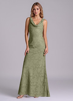 Azazie Rylina Final Sale Pistachio Mermaid Floral Burnout Dress image5