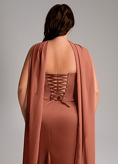 Azazie Sorrel Bridesmaid Dresses Clay Mermaid Strapless Stretch Satin Convertible Dress image11