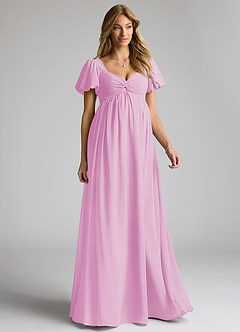 Azazie Madisynn Maternity Bridesmaid Dresses Bow Chiffon Floor-Length Dress image1