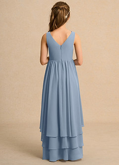 Azazie Kitten Girl vestidos de niña de las flores Vestido de Azul Polvoriento de Gasa de Corte En A image2