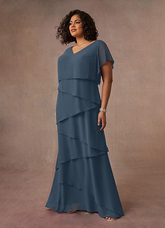 Azazie OHara Mother of the Bride Dresses Neptune A-Line V-Neck Chiffon Dress image13