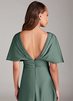 Azazie Pamela Brautjungfernkleider A-Linie Plissee Stretch-Satin Kleid Seemoos image6