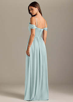 Azazie Calianna Bridesmaid Dresses Mist A-Line Off the Shoulder Stretch Satin Convertible Dress image10
