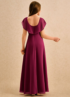 Azazie Kittie Girls Formal Flower Girl Dresses Burgundy A-Line Chiffon Dress image2
