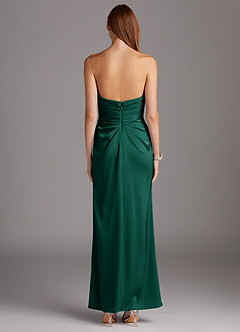 Azazie Lexie Final Sale Emerald Sheath Strapless Stretch Satin Convertible Dress image3