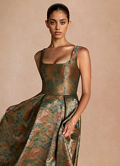 Robe Mi-Longue Sarcelle Vintage Ainslee image6