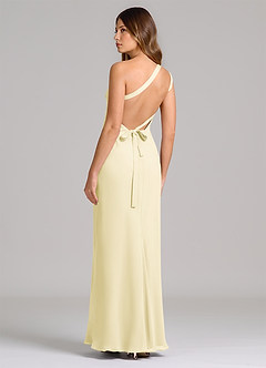 Azazie Monroe 신부 들러리 드레스 쉬스 한쪽 어깨 쉬폰 바닥 길이 드레스 image2