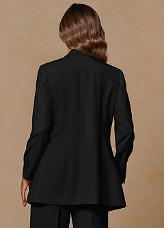 front Rowan Black Refined Weave Performance blazer