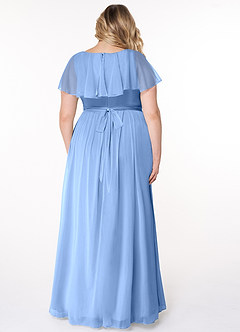 Azazie Jael Bridesmaid Dresses A-Line V-Neck Mesh Floor-Length Dress image2