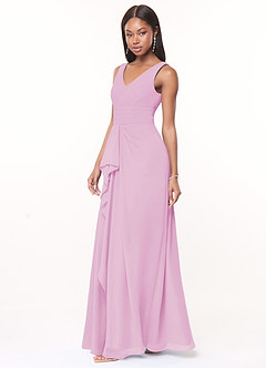 Azazie Julianna Abiti da Damigella Abito A-Line in Chiffon Rosa Confetto image3