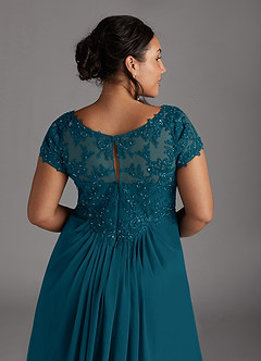 Azazie Jetta Mère de la mariée Robes Robe Trapèze en Mousseline de soie Paillettes Bleu Encre image9