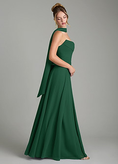 Azazie Gabriela Brautjungfernkleider A-Linie Korsett Chiffon Kleid Dunkelgrün image3