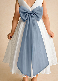 Azazie Margot Flower Girl Dresses Ivory Twilight A-Line Pleated Chiffon Dress image8