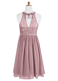 Azazie Andalise A-Line Lace Chiffon Mini Junior Bridesmaid Dress image9